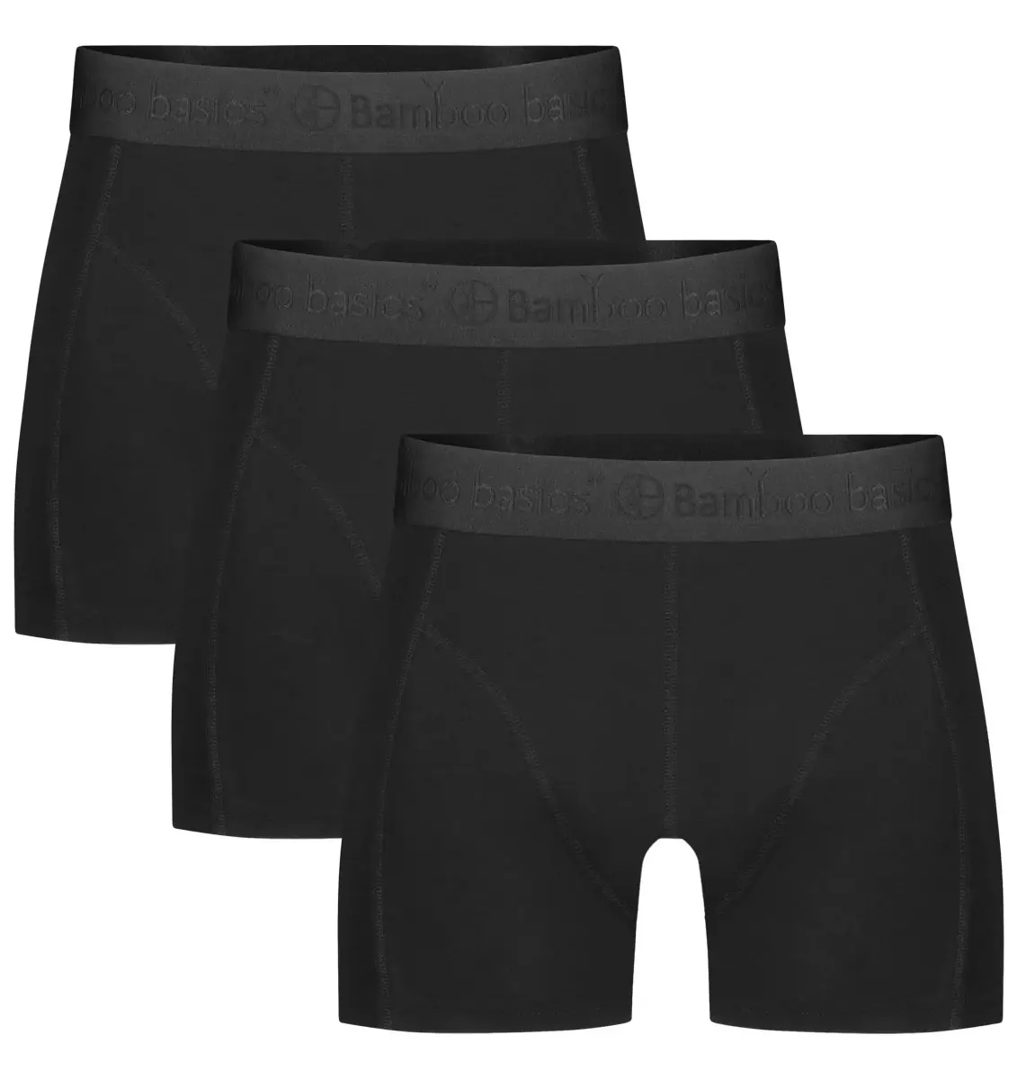Bamboo Basics 3-pak heren boxershorts - Black Ton - Bamboe heren onderbroeken - Mannen ondergoed zwart