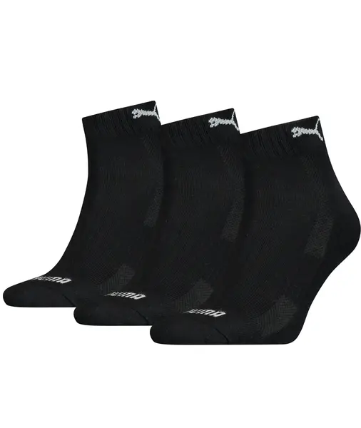 Puma 3-paar Quarter sokken - Badstof zool - Quarter katoenen sokken voor dames en heren in het wit, zwart, grijs en donkerblauw Puma 3-paar Quarter sokken - Badstof zool - Quarter katoenen sokken voor dames en heren in het wit, zwart, grijs en donkerblauw