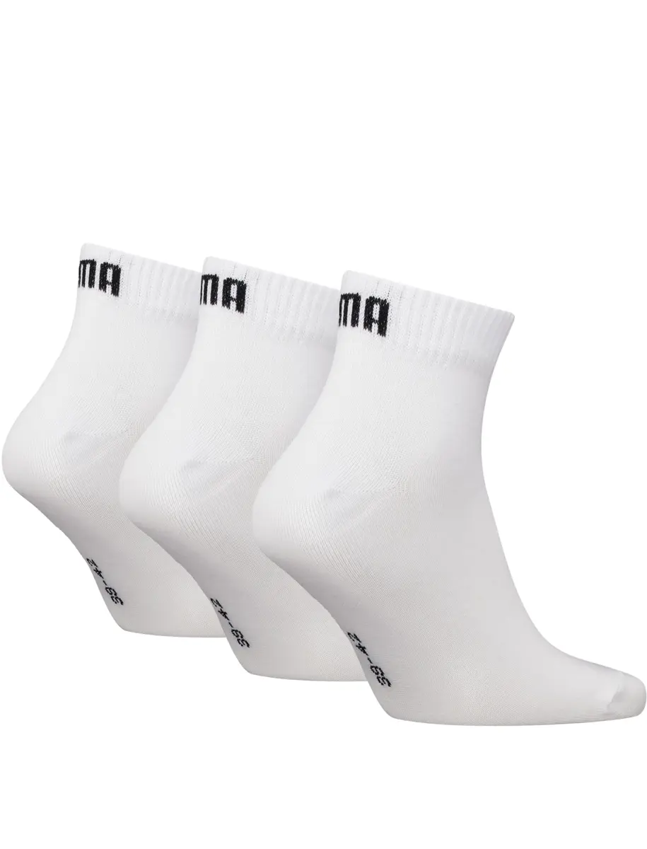 Puma 3-paar Quarter sokken - Elastisch katoenen sokken voor dames en heren - Zwart - Grijs - wit - Blauw Puma 3-paar Quarter sokken - Elastisch katoenen sokken voor dames en heren - Zwart - Grijs - wit - Blauw