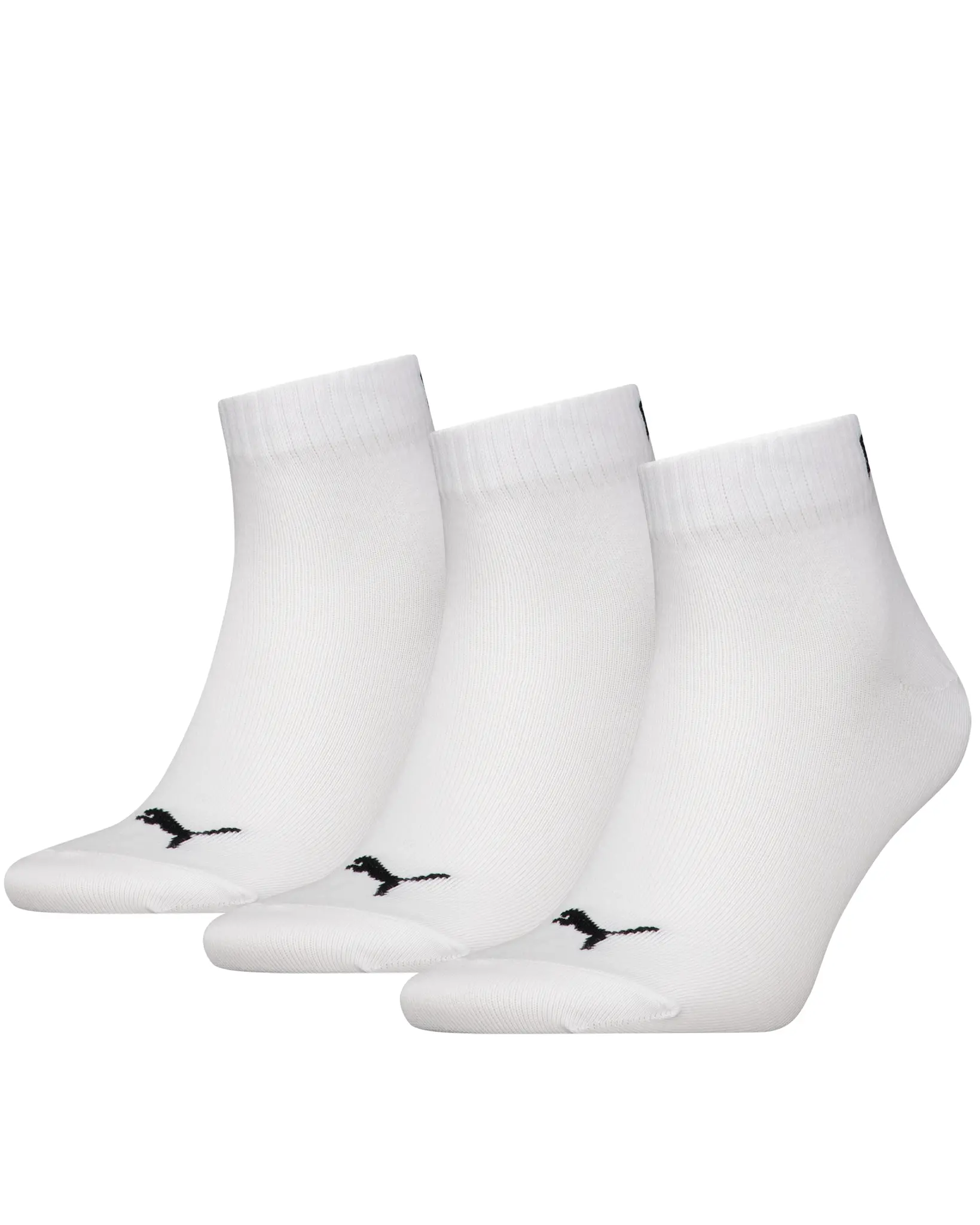 Puma 3-paar Quarter sokken - Elastisch katoenen sokken voor dames en heren - Zwart - Grijs - wit - Blauw