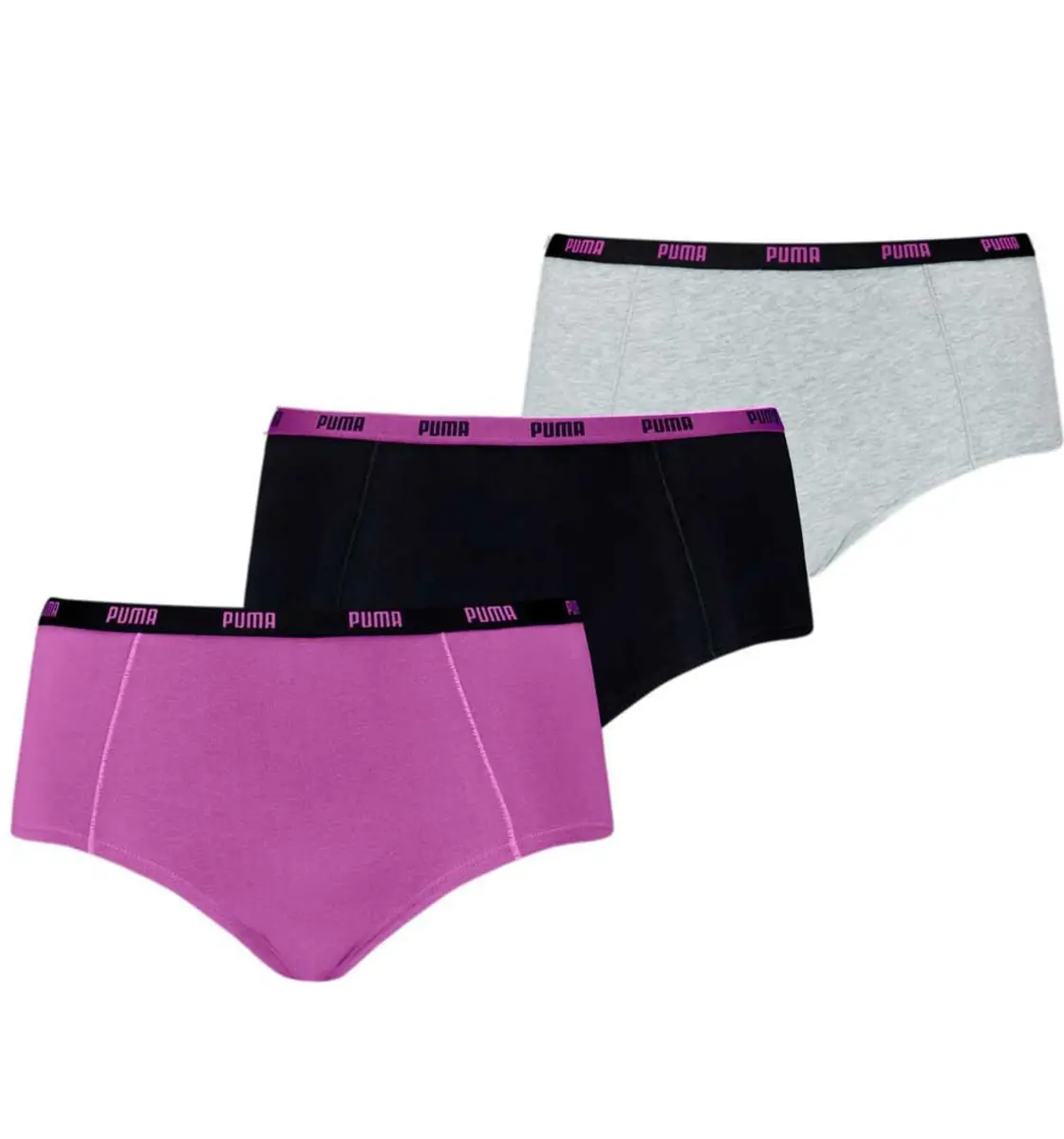 Puma 3-Pack dames mini boxershorts - Purple Combo - Multipack katoenen dames onderbroeken