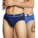 Puma Heren slips 2-pak- Everyday Brief - Katoenen heren slips met elastische band - Donkerblauw/Blauw