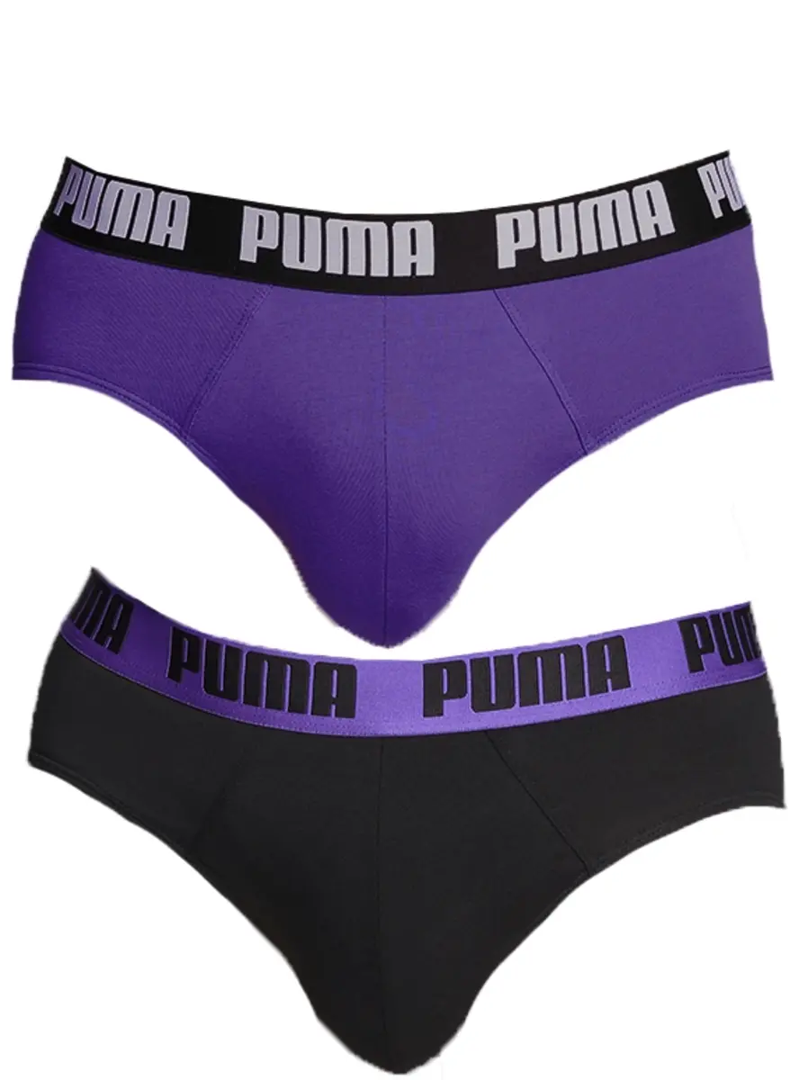 Puma Heren slips 2-pak- Everyday Brief - Katoenen heren slips met elastische band Puma Heren slips 2-pak- Everyday Brief - Katoenen heren slips met elastische band
