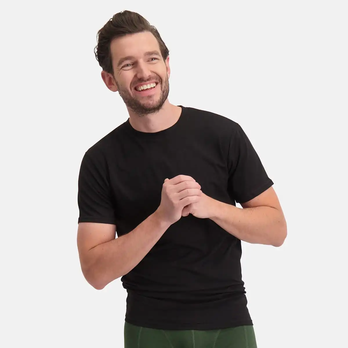 Bamboo Basics 2-pak t-shirt ronde hals - Ruben - Bamboe heren ondershirt korte mouw - Wit - Zwart - Donkerblauw - Huidskleur - Witte t shirts hren