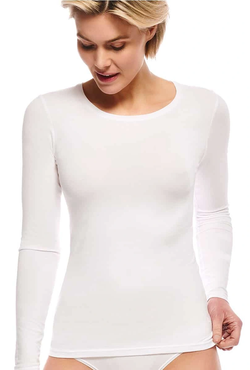 Bamboo Basics 2-pak shirts dames - Lange Mouw - Lara - Bamboe vrouwen ondershirt ronde hals