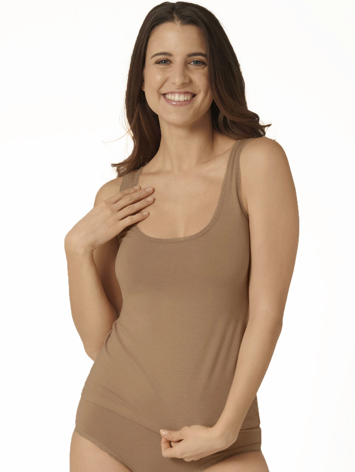 Sloggi 2-pack dames hemden GO brede band - Biologisch katoenen dames onderhemd - Ronde hals