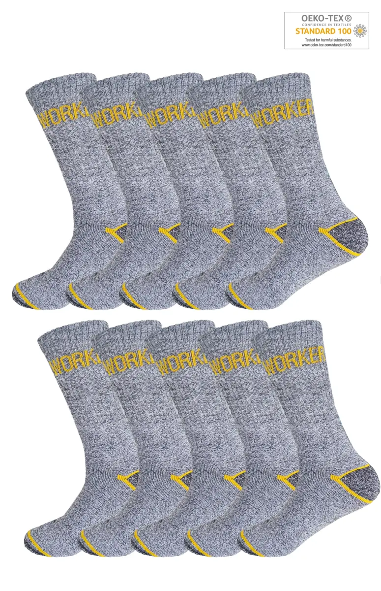 Gianvaglia 10-pak werksokken heren 101/103 - Stevige warme sokken - Elastische boord
