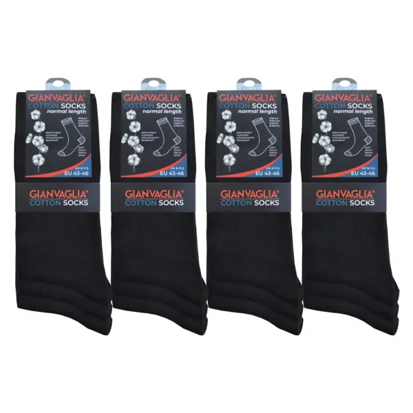 Gianvaglia 12-paar sokken dames & heren - Katoenen Goedkope sokken - Multipack witte sokken heren en dames