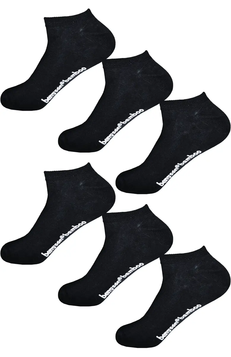 BENYSØN 6-paar Bamboe sneakersokken - Naadloos - Enkelsokken voor dames en heren