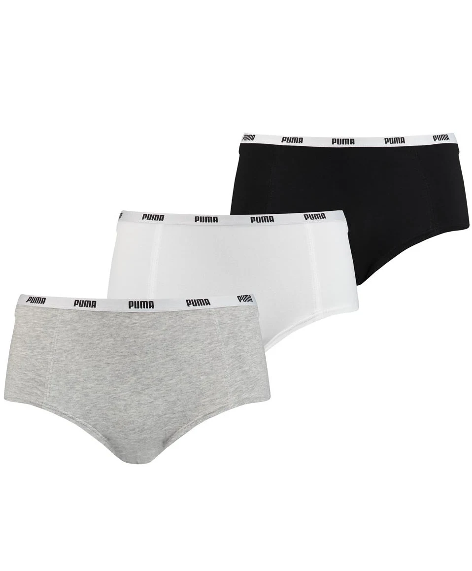 Puma 3-Pack dames mini Boxershorts - Katoen dames ondergoed - Vrouwen hipster