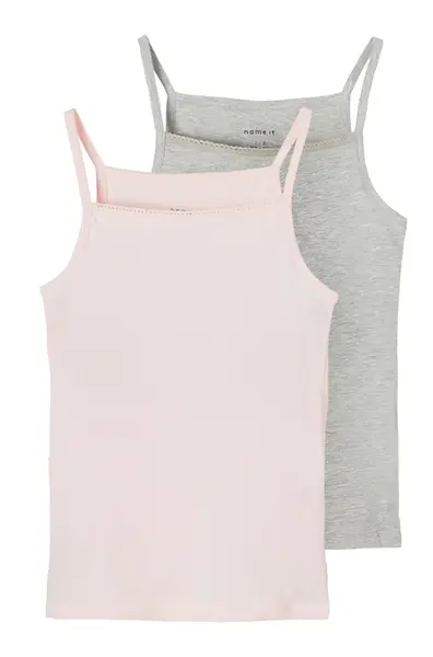 Name it 2-pak meisjes hemdjes - Spaghetti bandjes - Kinder basic katoenen onderhemd Name it 2-pak meisjes hemdjes - Spaghetti bandjes - Kinder basic katoenen onderhemd