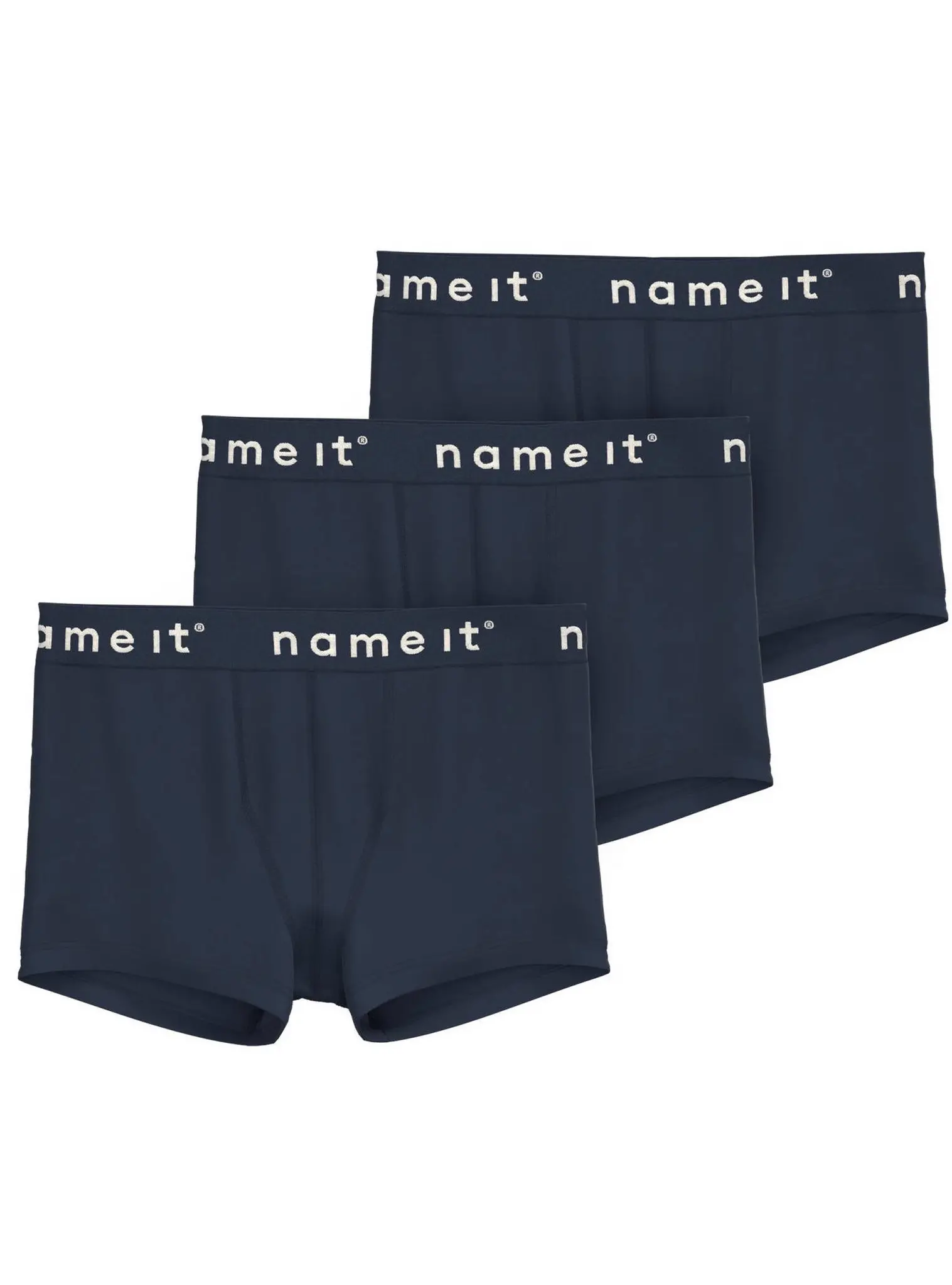 Name it 3-pak jongens boxershorts - Basic - Katoenen jongens onderbroeken - Zwart - Grijs - Donkerblauw