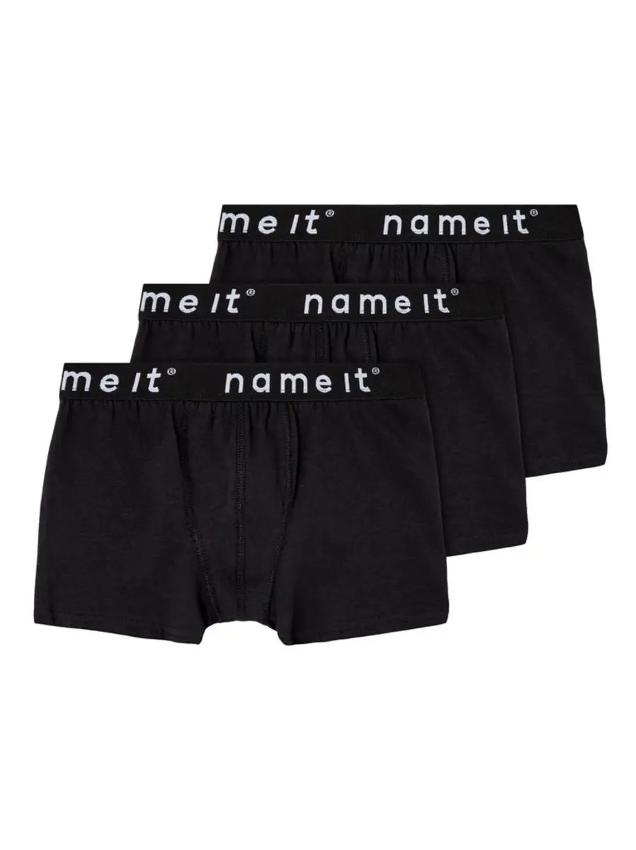 Name it 3-pak jongens boxershorts - Basic - Katoenen jongens onderbroeken - Zwart - Grijs - Donkerblauw Name it 3-pak jongens boxershorts - Basic - Katoenen jongens onderbroeken - Zwart - Grijs - Donkerblauw