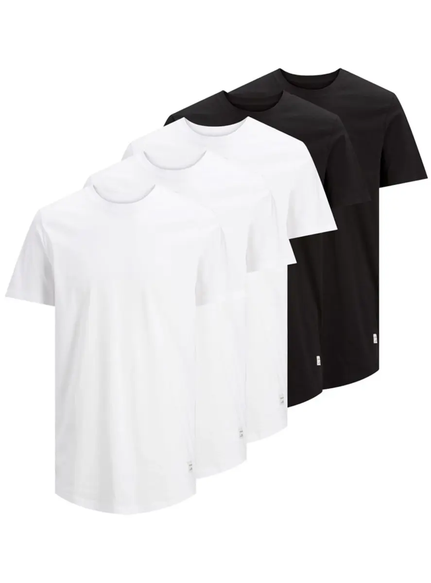 Jack & Jones 5-pack heren T-shirts - ronde hals - Multipack heren ondershirt katoen - Korte mouwen