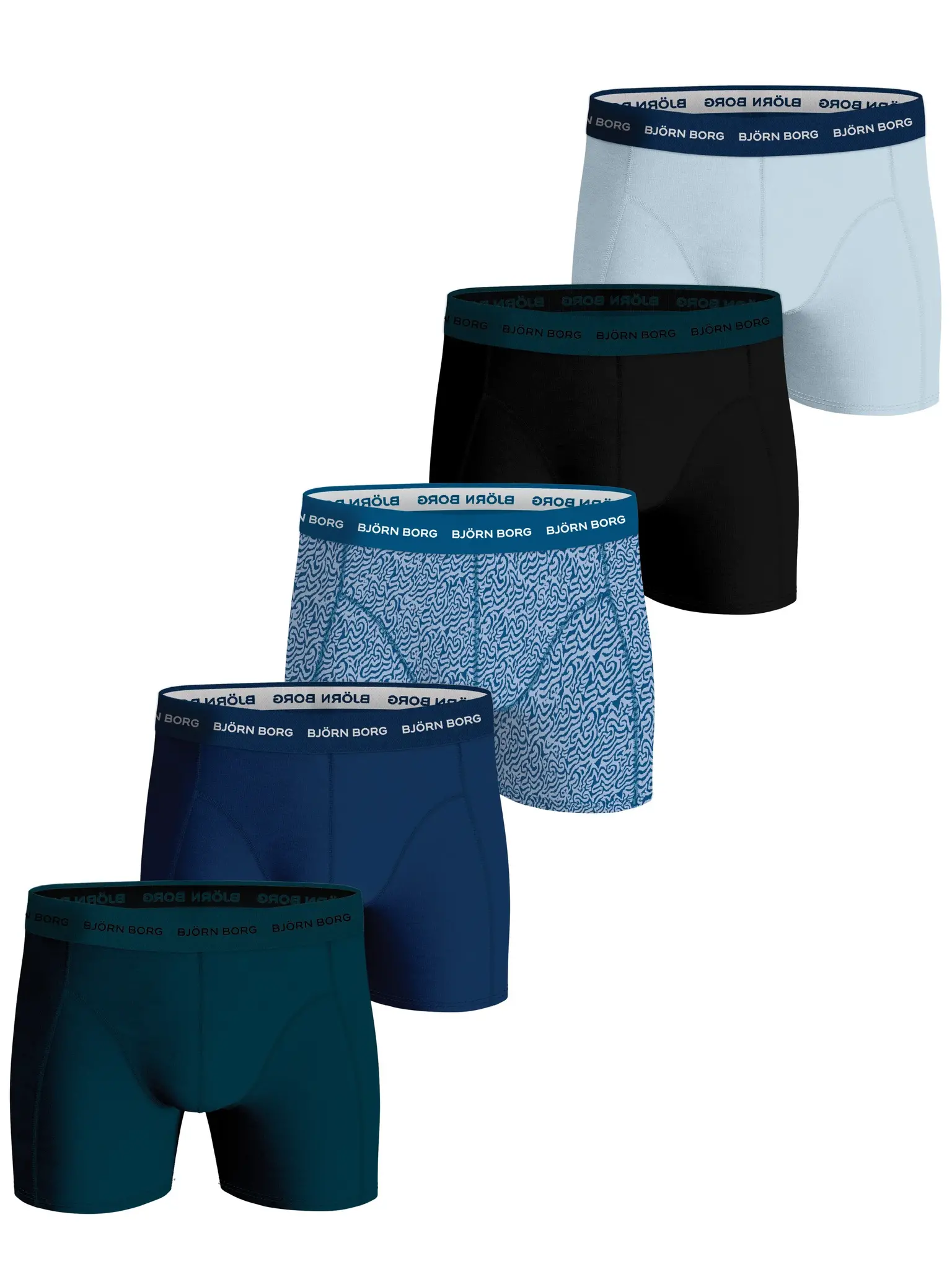 Bjorn Borg 5-pack heren boxershorts - Spring Blue