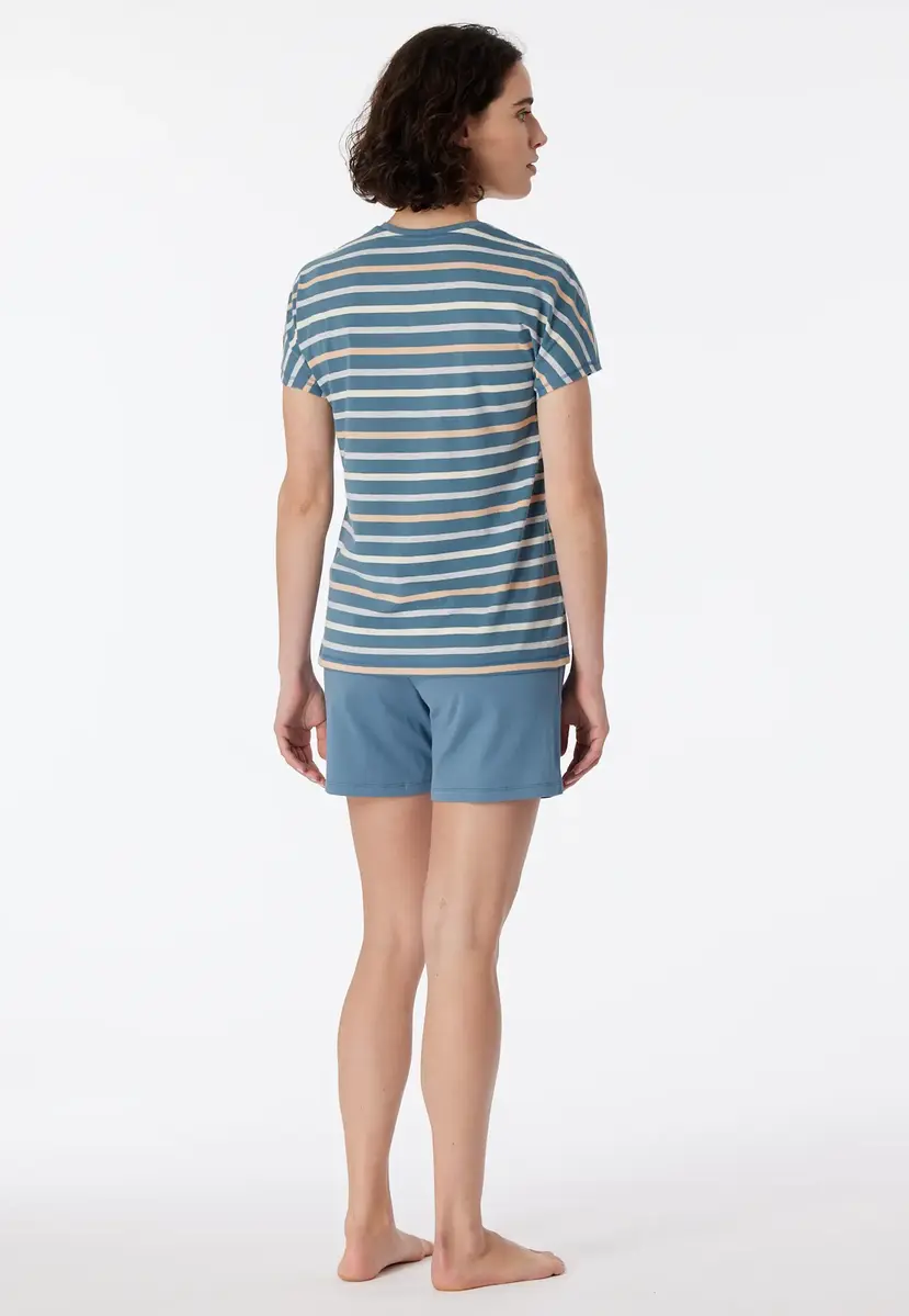 Schiesser dames shortama 100% katoen - Casual Essentials - Zomer pyjama korte broek en korte mouwen Schiesser dames shortama 100% katoen - Casual Essentials - Zomer pyjama korte broek en korte mouwen