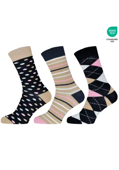 Gianvaglia 3-paar dames sokken - Katoen Gianvaglia 3-paar dames sokken - Katoen