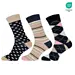 Gianvaglia 3-paar dames sokken  - Katoen - Vrolijke en leuke katoenen sokken vrouwen - Beige/Donkerblauw