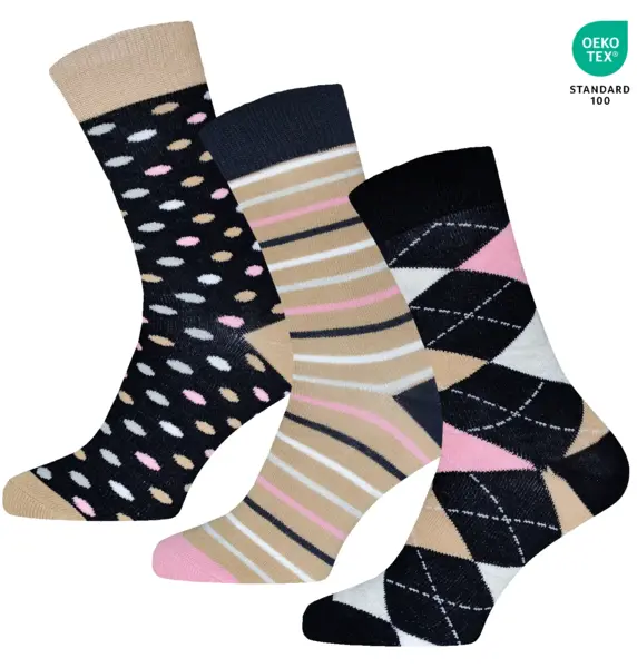 Gianvaglia 3-paar dames sokken - Katoen - Vrolijke en leuke katoenen sokken vrouwen Gianvaglia 3-paar dames sokken - Katoen - Vrolijke en leuke katoenen sokken vrouwen