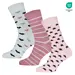 Gianvaglia 3-paar dames sokken  - Katoen - Vrolijke en leuke katoenen sokken vrouwen - Roze/Grijs