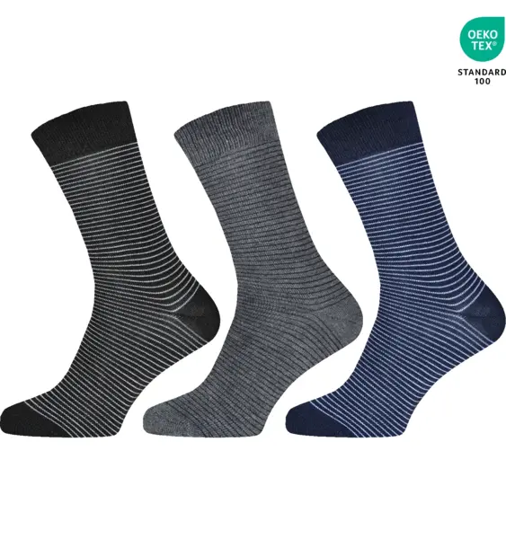 Gianvaglia Deluxe 3-paar heren sokken - Blauwe katoenen heren hoge sokken