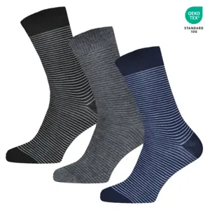 Gianvaglia Deluxe 3-paar heren sokken - Blauwe katoenen heren hoge sokken