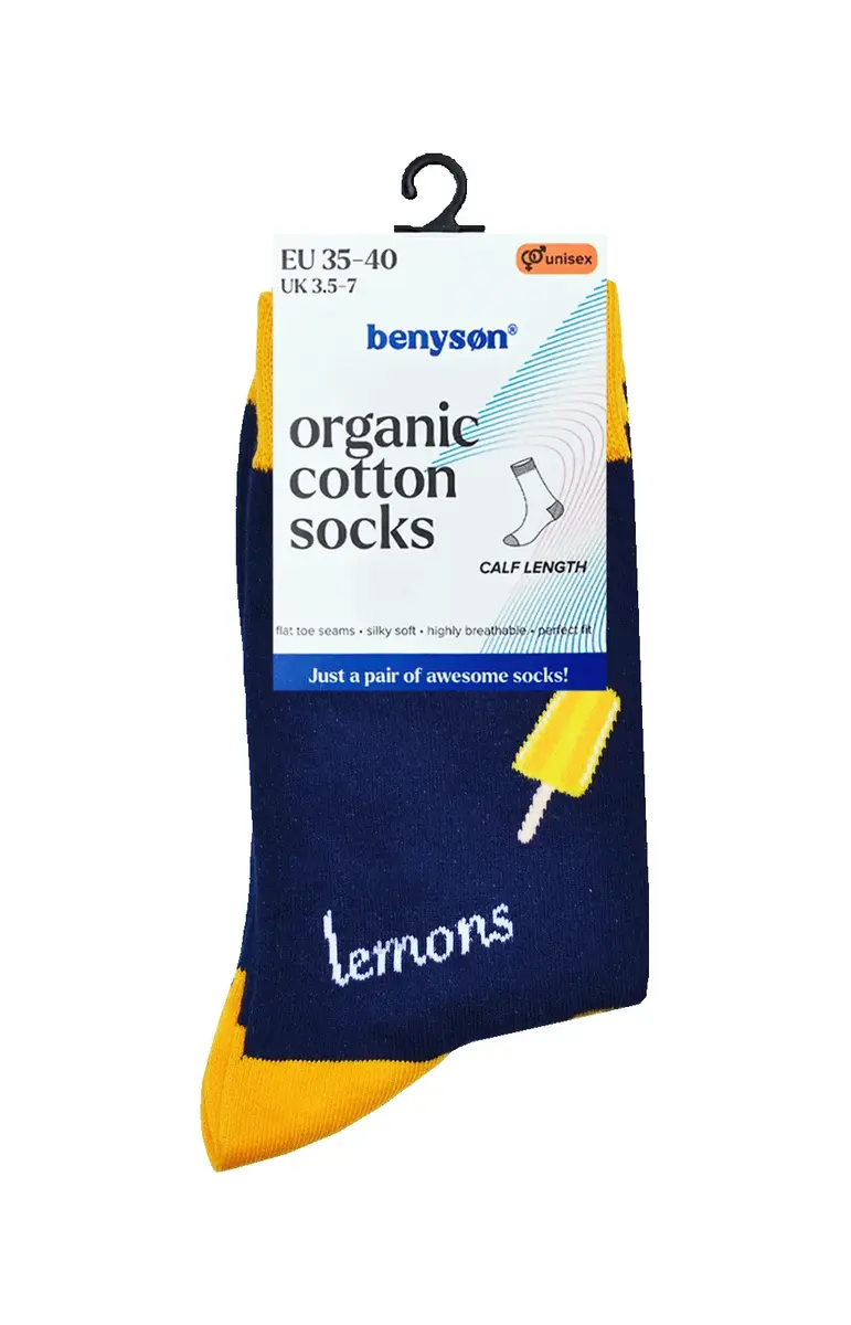 Benyson Sokken ijsco's - Organisch katoen 1- Paar - Vrolijke katoenen sokken met leuke en grappige print - Dames - Heren Benyson Sokken ijsco's - Organisch katoen 1- Paar - Vrolijke katoenen sokken met leuke en grappige print - Dames - Heren