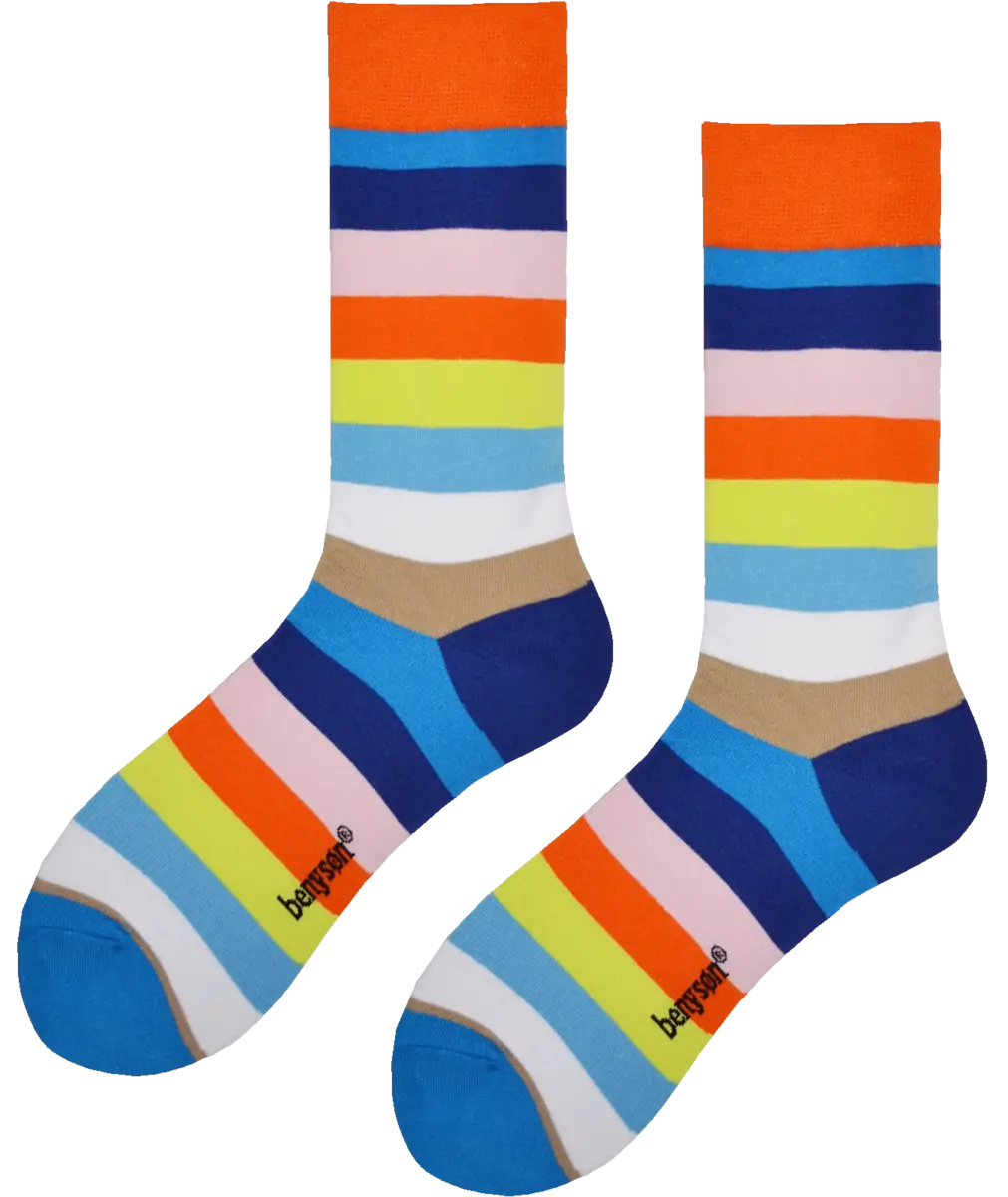 Benyson Sokken Regenboog - Organisch katoen 1- Paar - Vrolijke katoenen sokken met leuke en grappige print - Dames - Heren