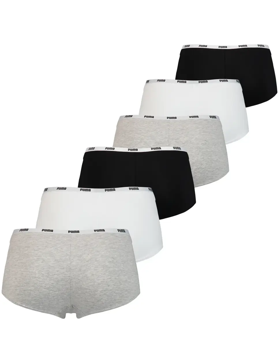Puma 6-Pack dames mini boxershorts - Multipack katoenen dames onderbroeken - Vrouwen ondergoed Puma 6-Pack dames mini boxershorts - Multipack katoenen dames onderbroeken - Vrouwen ondergoed