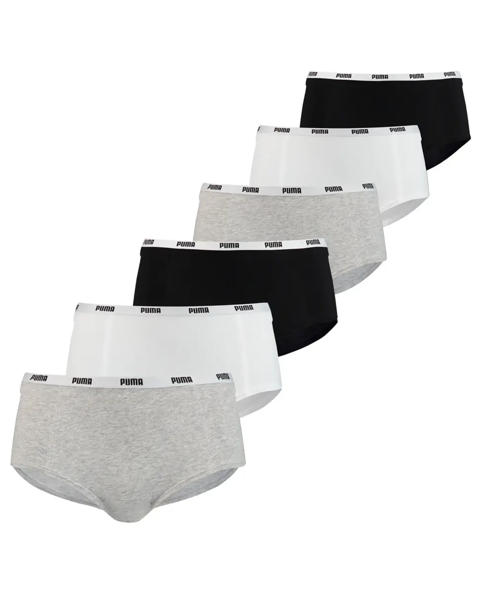 Puma 6-Pack dames mini boxershorts - Multipack katoenen dames onderbroeken - Vrouwen ondergoed Puma 6-Pack dames mini boxershorts - Multipack katoenen dames onderbroeken - Vrouwen ondergoed