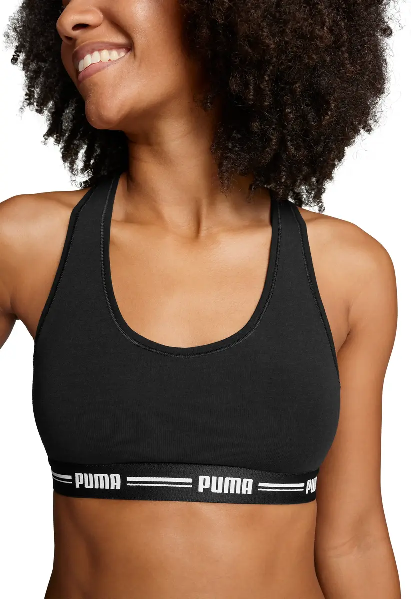 Puma Racerback Top/Bh dames - Katoenen vrouwen Bralette - Bh Top - Zwart