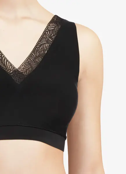 Chantelle Bralette kanten top met vulling - Soft Stretch - Dames naadloze Bh top - Brede bandjes Chantelle Bralette kanten top met vulling - Soft Stretch - Dames naadloze Bh top - Brede bandjes