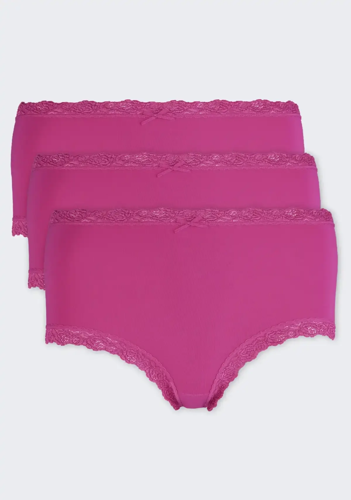 Nina von C 3-pack dames Taille slips - Kanten modal dames onderbroek - Katoenen kruisje
