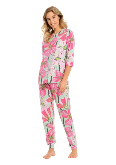 Pastunette dames pyjama - Summer Pink Flower Pastunette dames pyjama - Summer Pink Flower