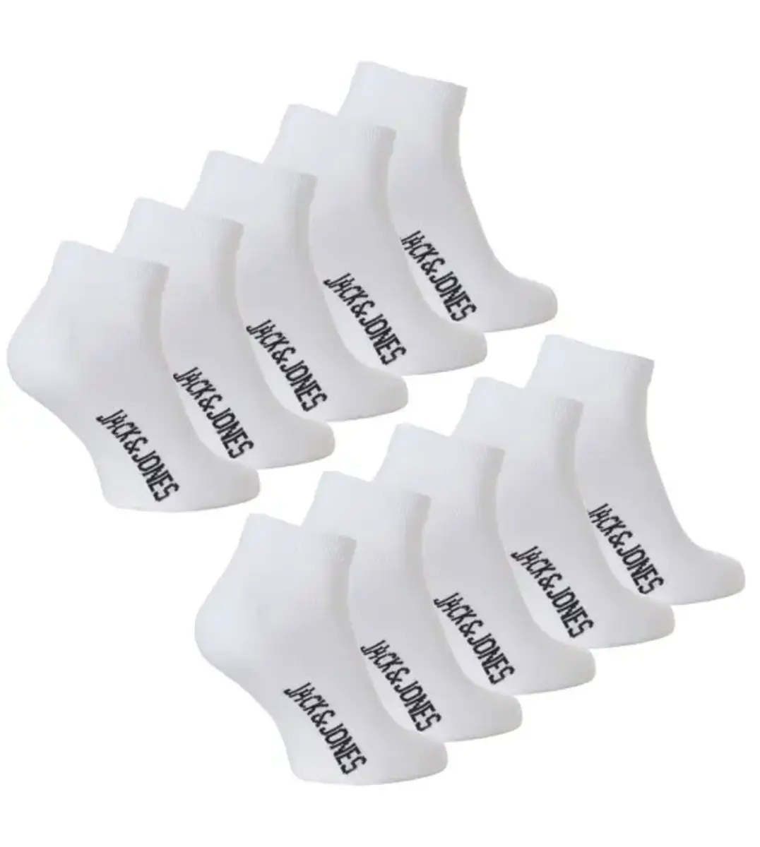 Jack & Jones 10-Pack sneaker sokken heren katoen - Voordeelverpakking enkelsokken - Multipack
