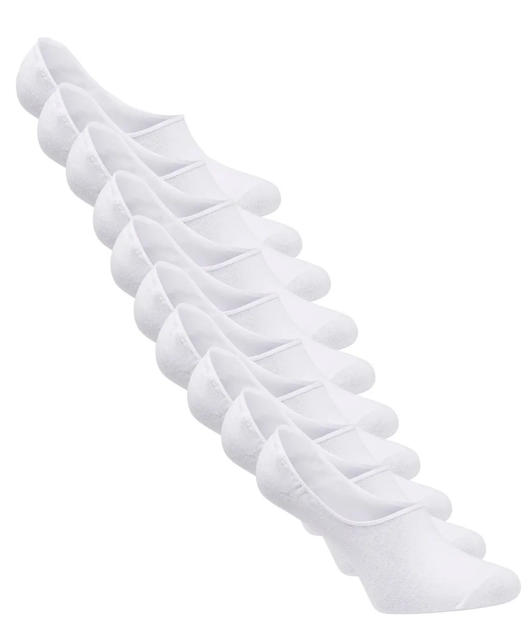 Jack & Jones 10 Pack footies - Lage sokken heren katoen - Kousenvoetjes - Sokken voor in loafers