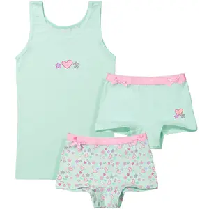 Funderwear meisjes ondergoed meisjes setje - Sweetheart - Boxershorts en hemd setje meisjes - Katoen Funderwear meisjes ondergoed meisjes setje - Sweetheart - Boxershorts en hemd setje meisjes - Katoen