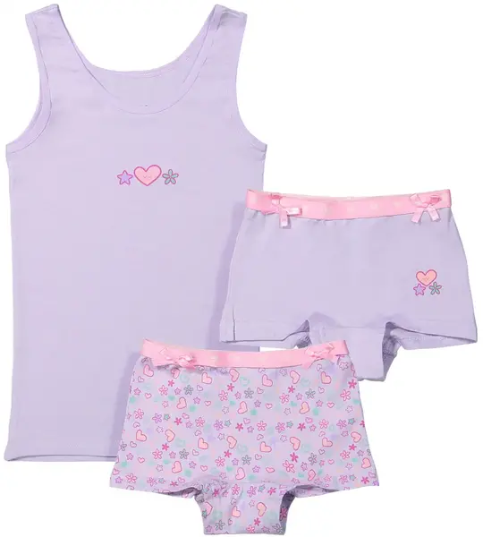Funderwear meisjes ondergoed meisjes setje - Sweetheart - Boxershorts en hemd setje meisjes - Katoen Funderwear meisjes ondergoed meisjes setje - Sweetheart - Boxershorts en hemd setje meisjes - Katoen