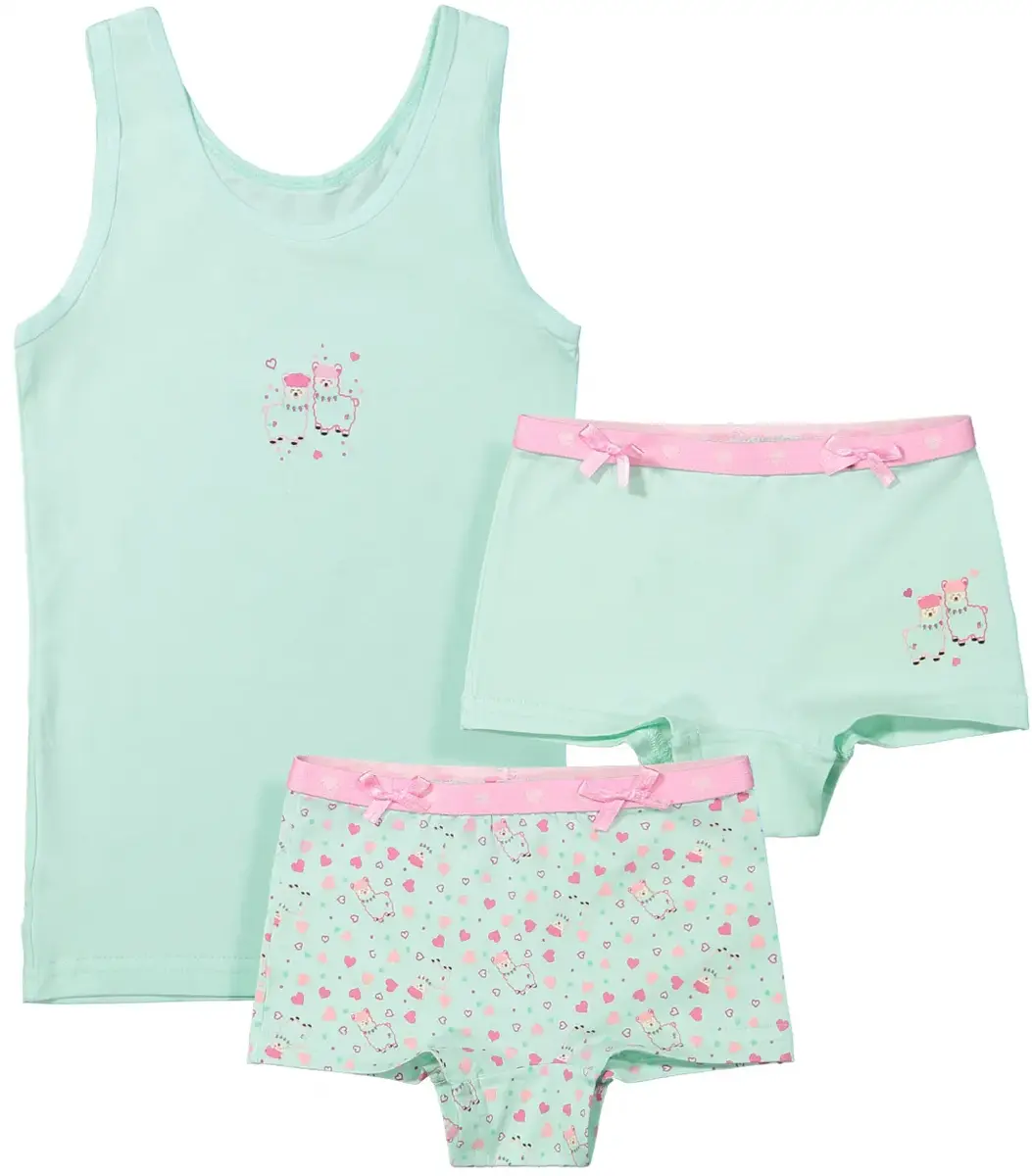 Funderwear meisjes ondergoed - meisjes setje - Alpaca - 2 Boxershorts en hemd setje kind Funderwear meisjes ondergoed - meisjes setje - Alpaca - 2 Boxershorts en hemd setje kind