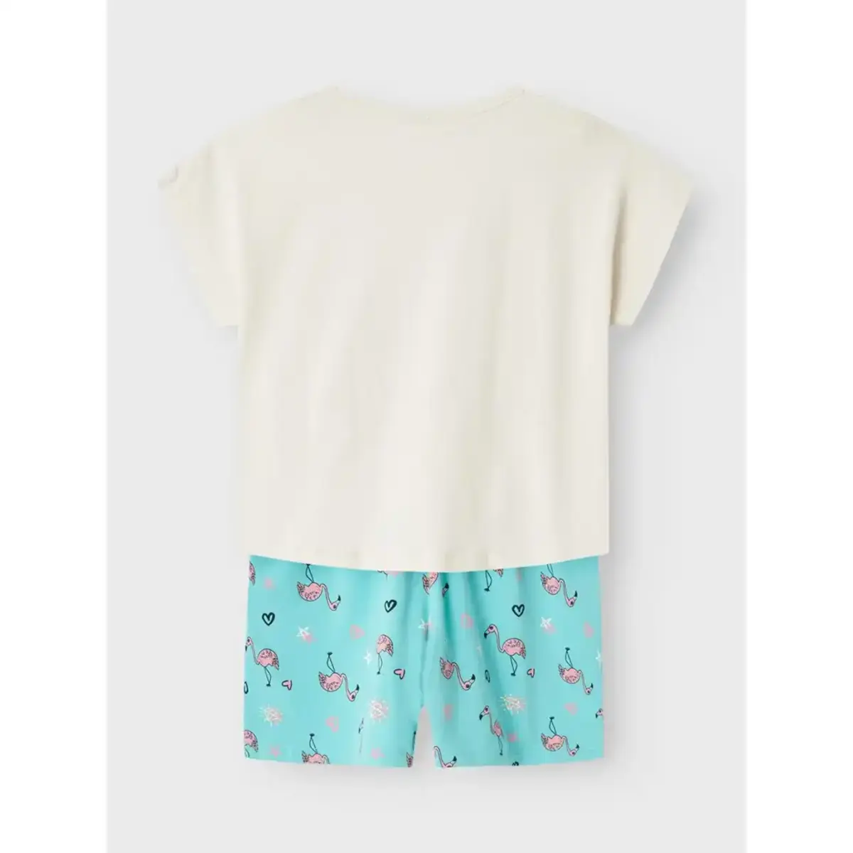 Name-It meisjes shortama - Flamingo - Biologisch katoenen meisjes pyjama - shortama kind