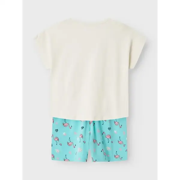 Name-It meisjes shortama - Flamingo - Biologisch katoenen meisjes pyjama - shortama kind Name-It meisjes shortama - Flamingo - Biologisch katoenen meisjes pyjama - shortama kind