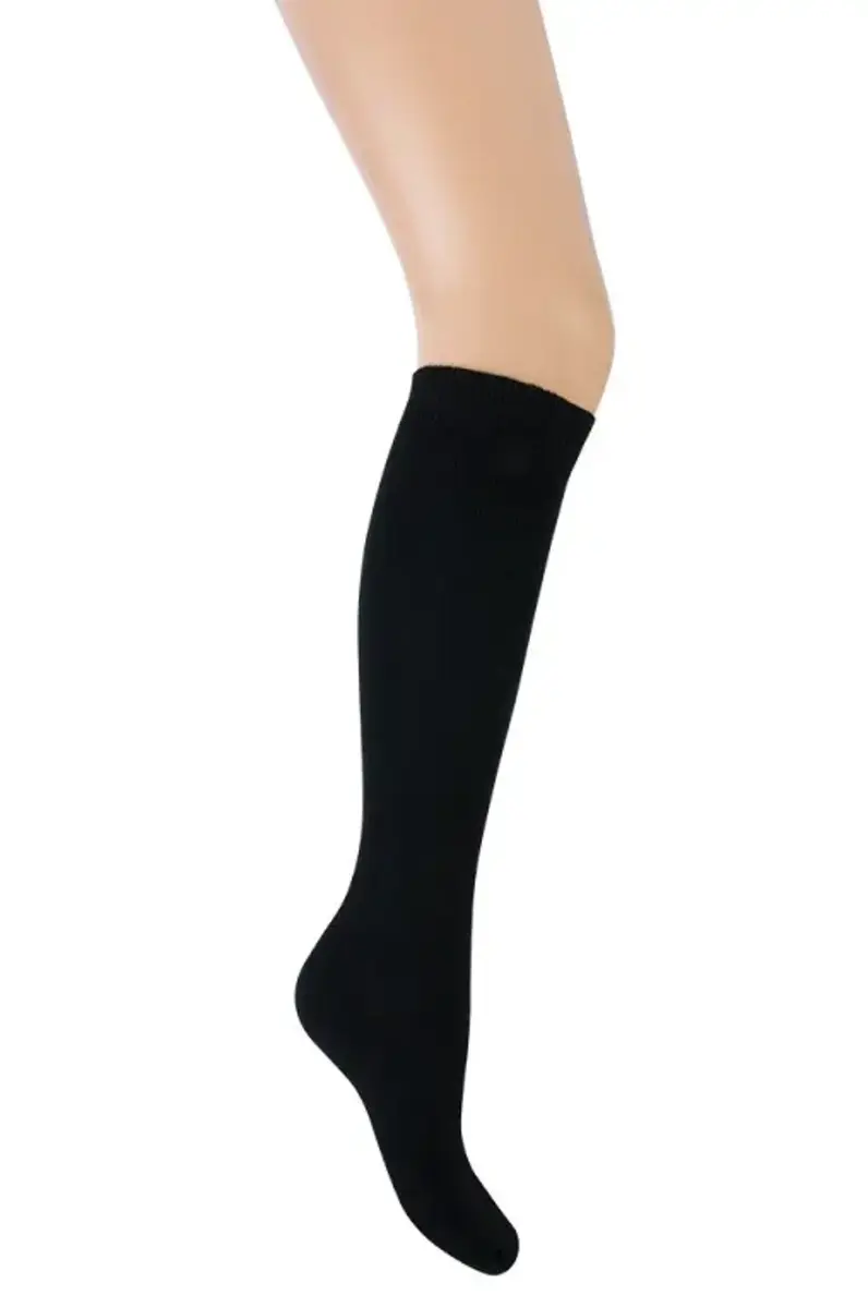 Teckel 2-paar dames kniekous - Katoenen hoge zwarte sokken