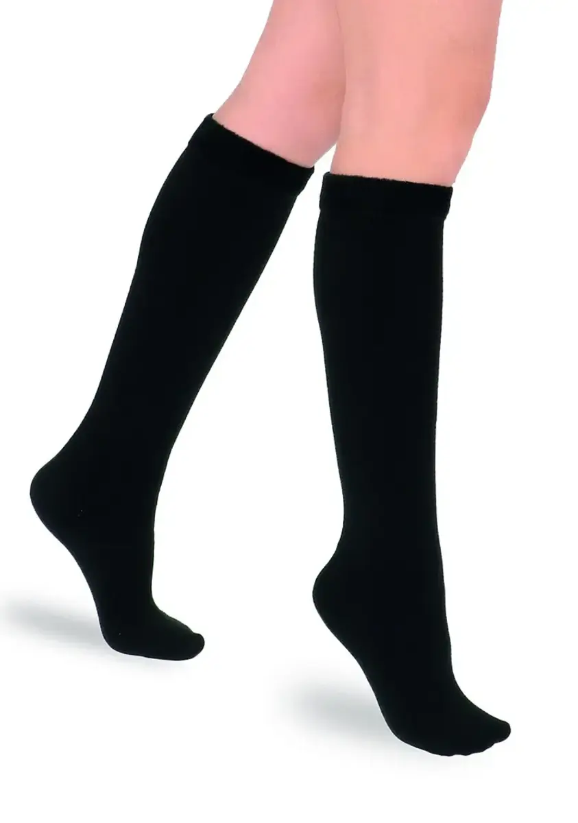 Marianne 2-paar fleece kniekous dames - Warme kniekous - Hoge warme zwarte dames sokken