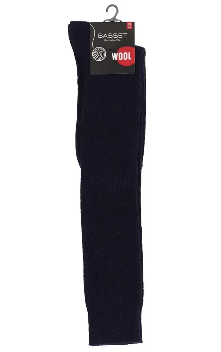 Basset kniekous wol heren - zwart - Hoge warme winter kniekous