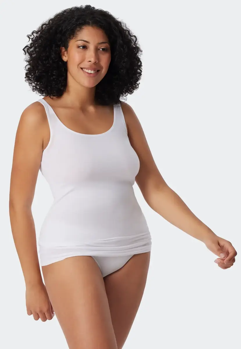 Schiesser 2-Pack dames hemden - Organic 95/5 - Basics - Biologisch katoenen vrouwen hemdjes - Onderhemd met brede bandjes Schiesser 2-Pack dames hemden - Organic 95/5 - Basics - Biologisch katoenen vrouwen hemdjes - Onderhemd met brede bandjes