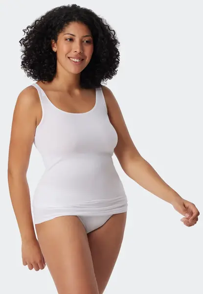 Schiesser 2-Pack dames hemden - Organic 95/5 - Basics - Biologisch katoenen vrouwen hemdjes - Onderhemd met brede bandjes Schiesser 2-Pack dames hemden - Organic 95/5 - Basics - Biologisch katoenen vrouwen hemdjes - Onderhemd met brede bandjes