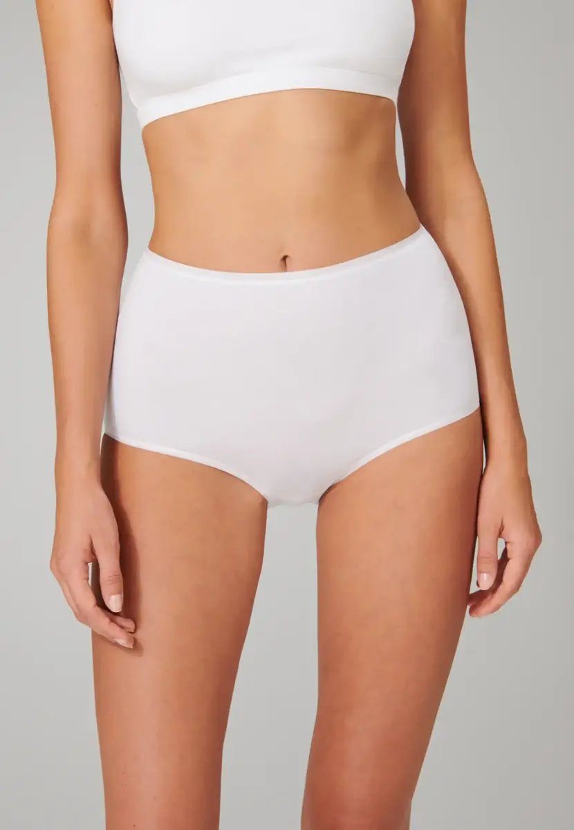 Schiesser 2-Pack Taille dames slip 95/5 Organic - Hoge biologisch katoenen dames onderbroeken - Maxi ondergoed