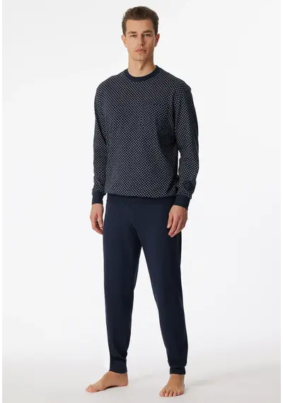 Schiesser heren pyjama Katoen - Dark Sapphire Schiesser heren pyjama Katoen - Dark Sapphire