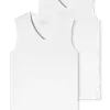 Schiesser 2-Pack mouwloos shirts V-hals  - 95/5  - Biologisch katoen