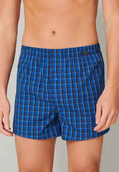 Schiesser 2-Pack heren wijde boxershort katoen woven - Losse blauwe 100% katoenen boxershorts Schiesser 2-Pack heren wijde boxershort katoen woven - Losse blauwe 100% katoenen boxershorts